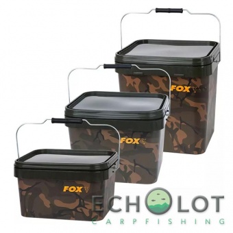 Ведро пластиковое с крышкой Fox Camo Square Buckets